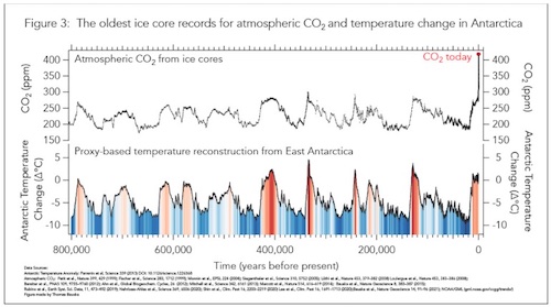 CO2 ppm Over the Past 800,000 Years